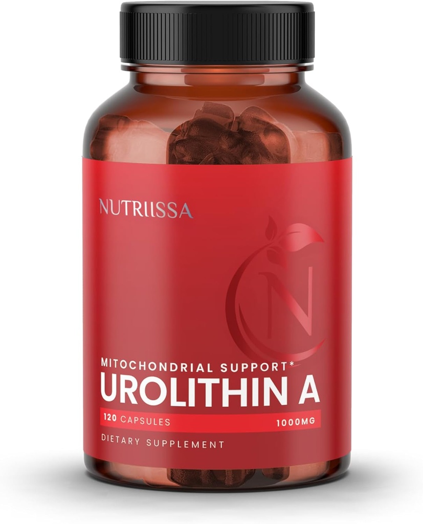Nutriissa Urolithin A 1000 mg - Advanced Cellular Rejuvenation, Lihaksen vahvuus - EPEB Certified for Puhtaus & Potency - Vegan, 120 kapselia