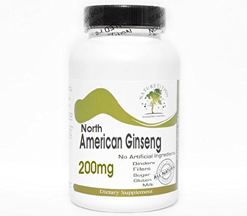 Nordamerikanska Ginseng 200mg - 200 kapslar - Inga tillsatser - Naturtitionstillägg