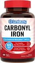 Carbonyl Iron, med naturlig vitamin C, Gentle på magen, hög absorption, för röd blodcellfunktion, energistöd, Vegan, 60 flikar