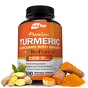 NutriFlair Turmeric Curcumin med Ginger och BioPerine Black Pepper Supplements, 180 Capsules - 95% Curcuminoids - Gemensamt stöd, Antioxidant, Anti Aging - Naturlig, icke-GMO, Vegan Bästa Maximum Potens