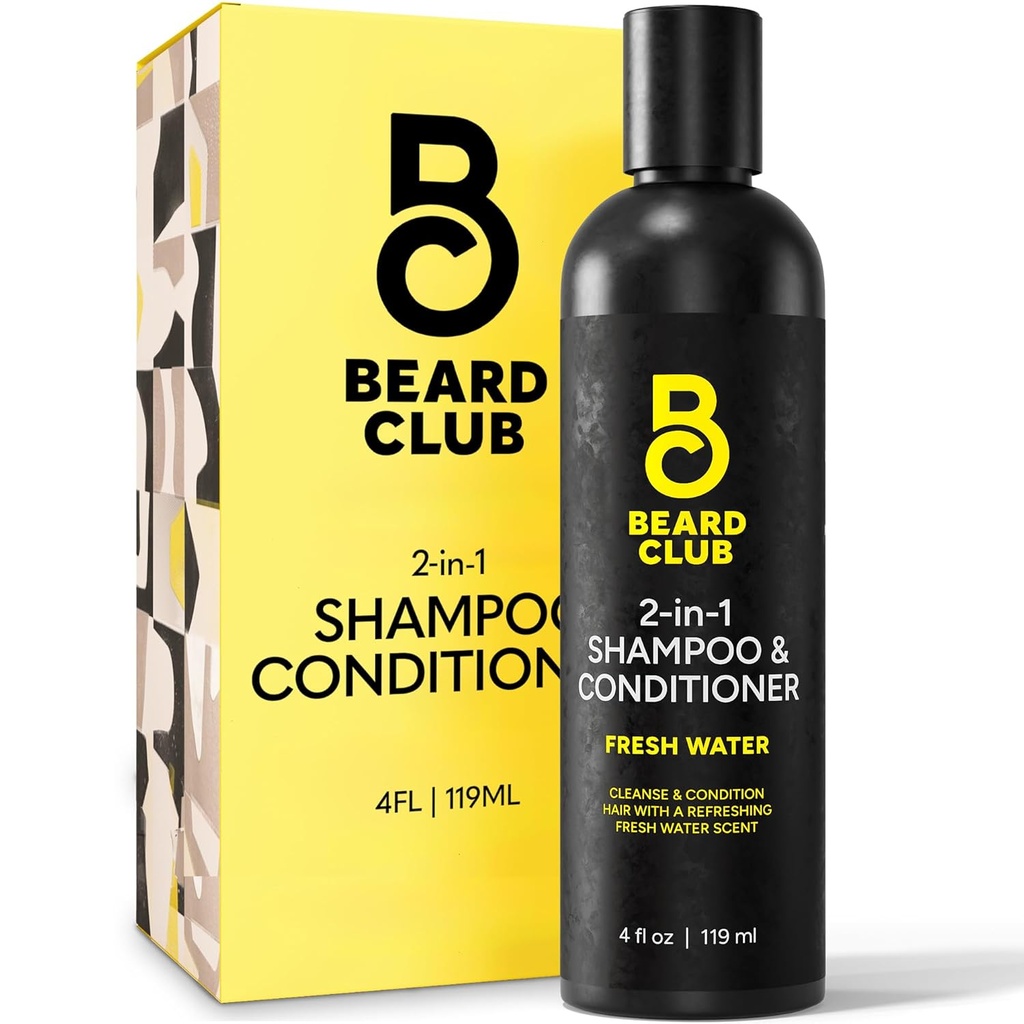 Parta Club Miesten 2 in 1 Shampoo ja hoitoaine Set - Sulata ilmaiseksi, Kosteuttava, Citrus Tuoksuva kihara hiustenhoito ja kuiva scalp hoito