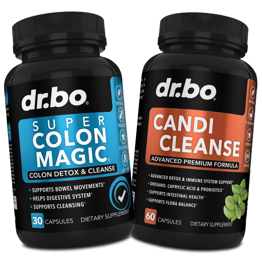 Colon Cleanser Detox & Candi Cleanse Pills - 15 Day Colon Cleanse Pills med Probiotic & Oregano Support Supplement Caprylic Acid Complex för Gut Bowel Movement, Poop Intestinal Stomach Bloating