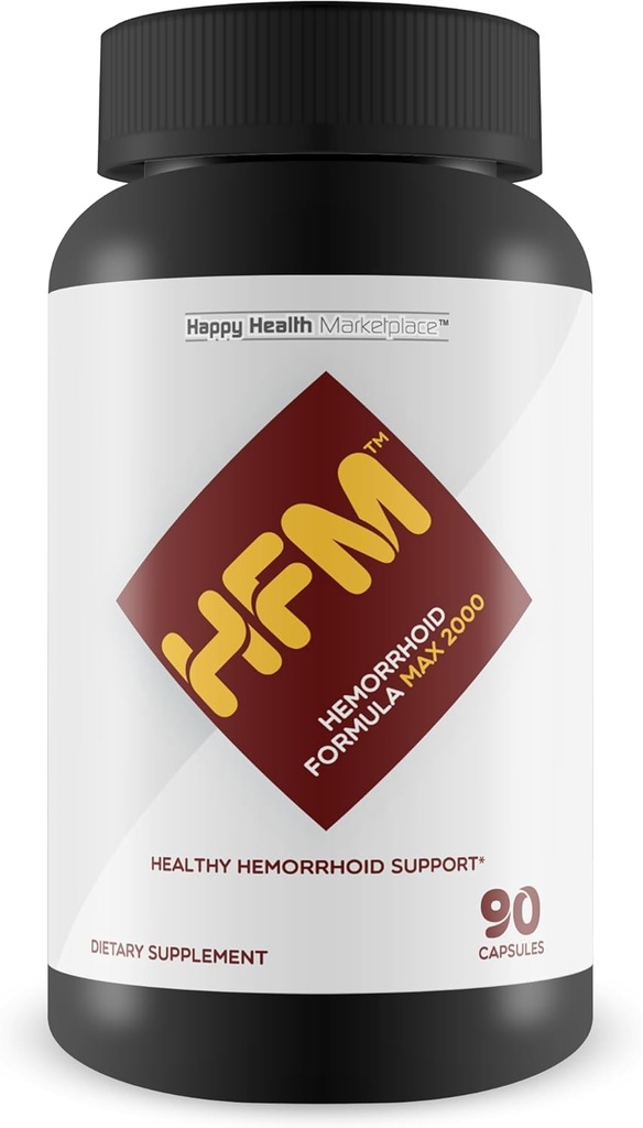 HFM peräpukamat Formula Max 2000 - Natural peräpukama tuki täydentää - auttaa parantamaan verenkiertoa ja vähentää turvotusta epämukava helpotus - Tuki Colon Health & kanta-vapaa Bowel liikkeet