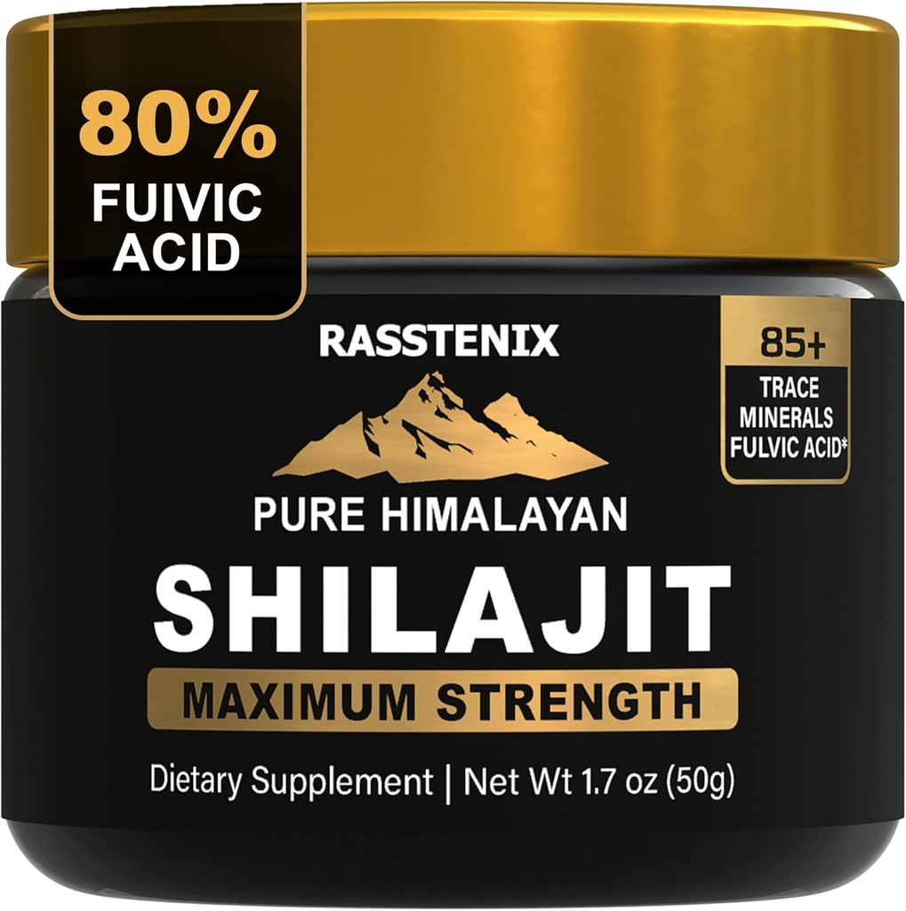 Shilajit - Pure Himalayan Organic Shilajit Hartsi energialle, maksimaalinen voimakkuus, henkinen selkeys ja immuniteetti - 85+ Natural Trace Minerals & Fulvic Acid - Natural Shilajit Hartsi miehille ja naisille