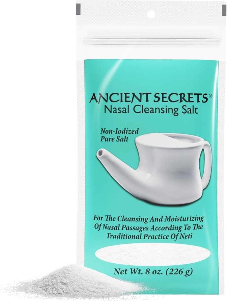 Nenän puhdistava suola, ei-huokoinen USP-Luokka Neti Pot, Sinus kastelujärjestelmä, 8 Oz
