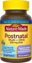 Nature Made Postnatal Multivitamiini + DHA 200 mg, 60 Softgels, tukea hoitoäidit ja vauvat aikana imetys, postnatal vitamiineja ja ravinne sisältää rautaa, D3-vitamiinia, kalsiumia, jodi