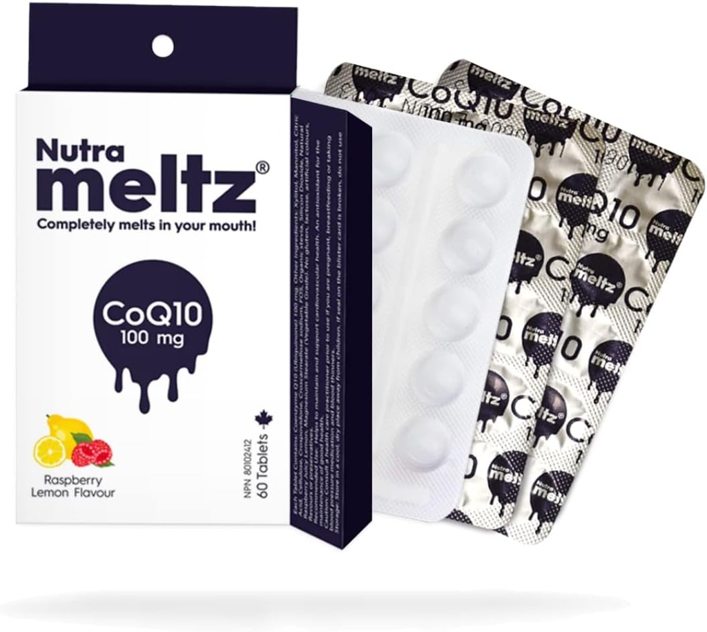 Nutra sultz CoQ10 100 mg Coenzyme Q10 tukee sydänterveyttä, parantaa energian tuotantoa nopeasti ratkaista tabletteja Enzyme puute vadelma ja sitruuna maku (60 tablettia)