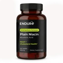 Endur Plain Niacin (Nikotinic Acid), Heart Health & Healthy Cholesterol Balance Supplement, välittömästi release Formula, gluteeniton, 500 mg (100 tablettia)