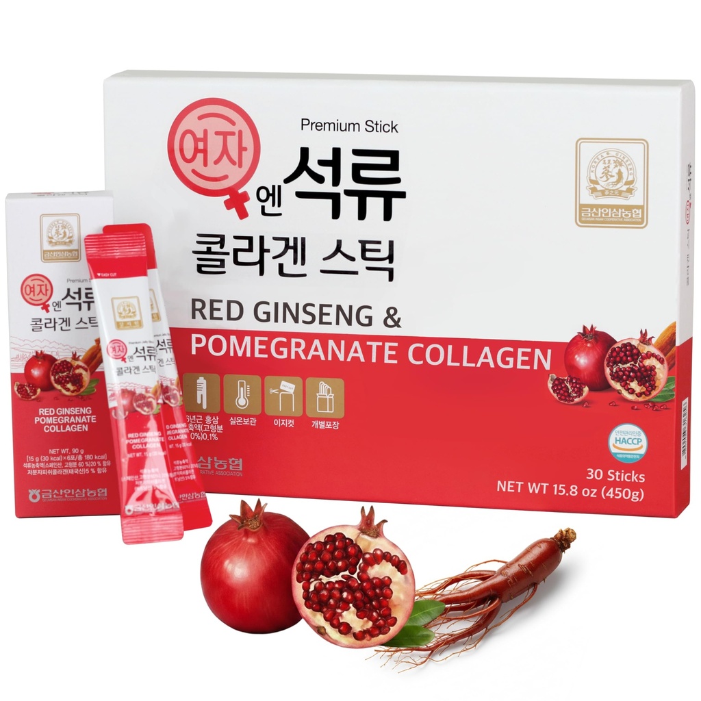 Korean kauneus Baekje Geumsan Naisten granaattiomena Collagen Jelly Stick 5.1oz / 30 Count (5 Pack)