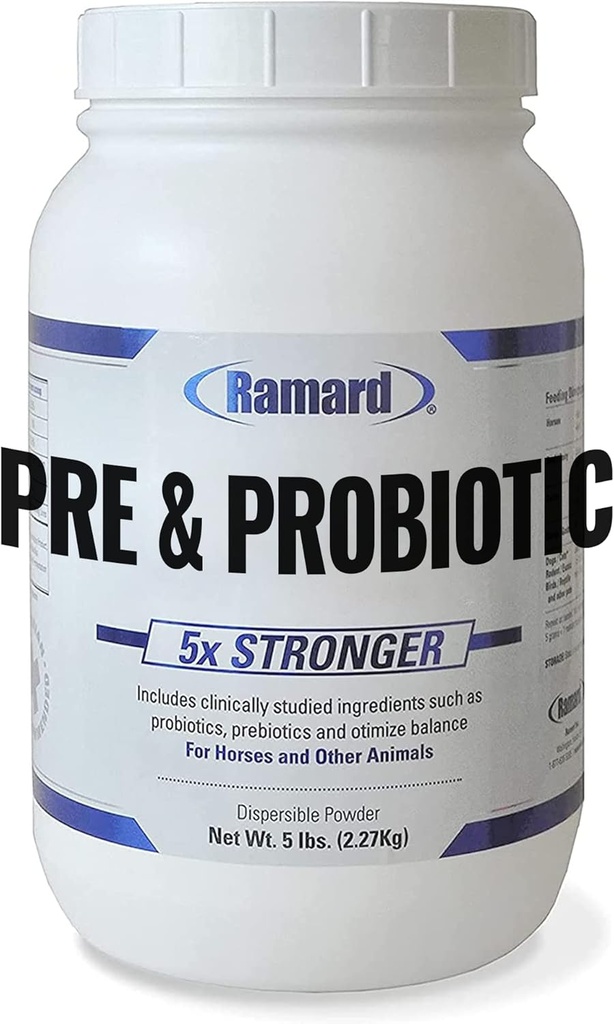 Ramard Total Prebiootti & Probiootti Equine Formula - Luonnollinen digestiivinen täydentää hevosille Optimal Gut Health, ravinneabsorptio, Foal Support Pro & Pre Biotics kotieläinten ja hevosten 5 lbs Jar