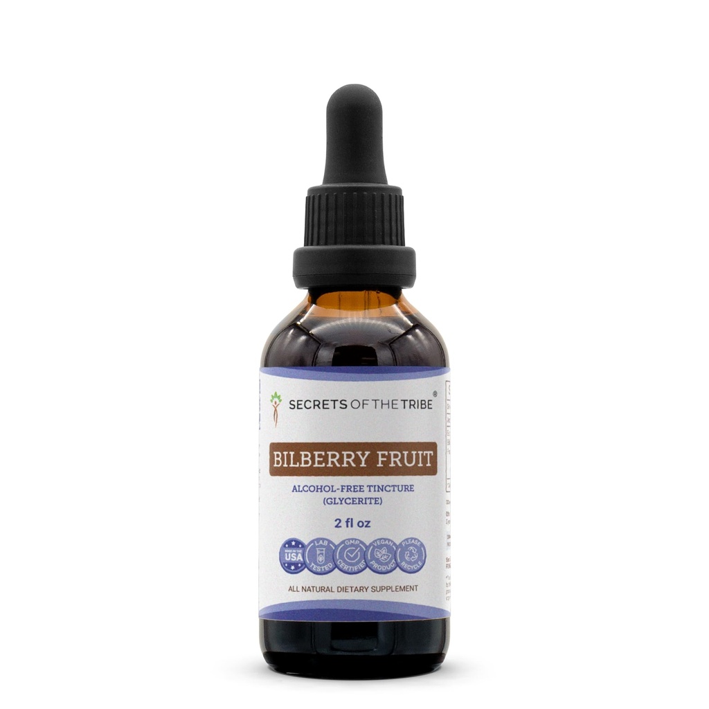 Heimomustikoiden alkoholiton nesteuute, mustikka (Vaccinium Myrtillus) Kuivatut hedelmät Tincture Supplement (2 FL OZ)