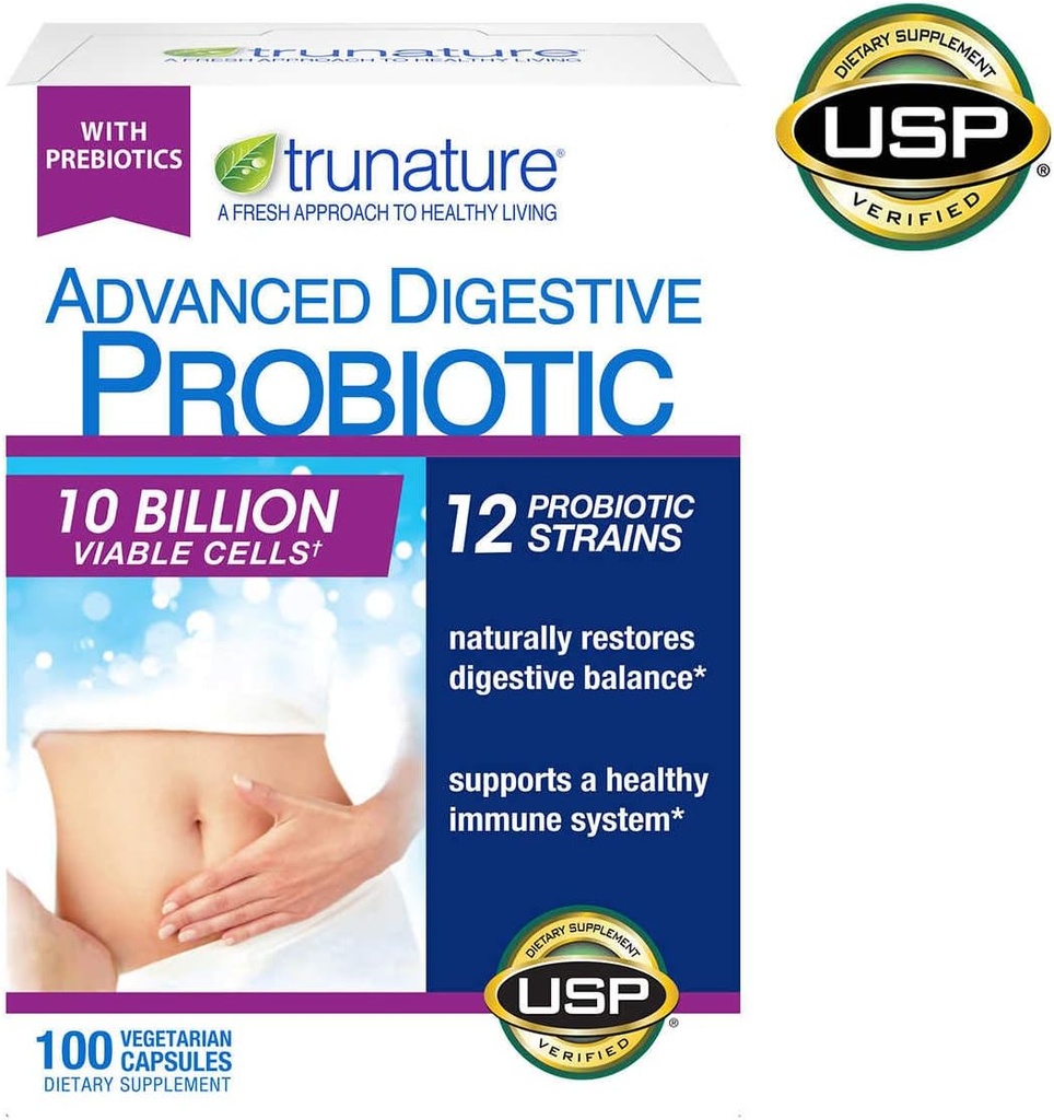 Trunature Advanced digestiivinen probiootti, 100 kapselia (3 pakkaus)