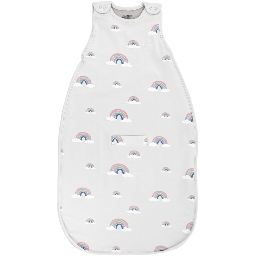 Woolino Merino Wool Ultimate Baby Sack - 4 Season Baby pukeutuvat Blanket - Kaksi-Way Zipper säädettävä makuupussi vauvoille ja pikkulapsille - Universaali koko (2-24 kuukautta) - Sateenkaari
