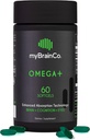 myBrainCo - OMEGA+ - EPA DHA Omega 3 Täydennys tokotrienoleja E-vitamiini - Tukee aivojen terveyttä, kognitiivisia toimintoja, mielialan tasapainoa, silmien terveyttä ja immuniteettia - aivojen terveys täydentää (60 Softgels)