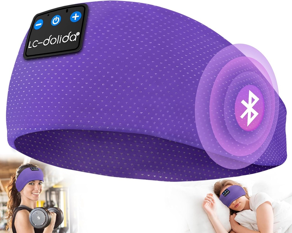 LC-dolida Sleep kuulokkeet Bluetooth 5.4, kuulokkeet Kuulokkeet Langaton, Uninaamio nukkumiseen, Urheilu, Lahjat, Liikunta, Jooga, Unettomuus, Lentomatkustaminen, Meditaatio