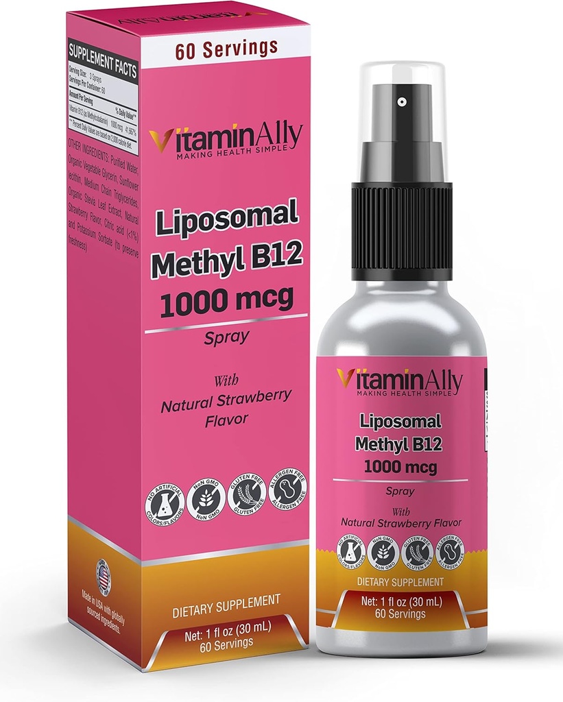 Liposomaalinen B12-vitamiini Spray 60 Tarjoilut 2 kuukauden toimitus ... ... .....