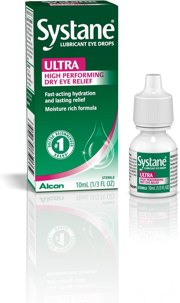Systane Ultra Lubricant Eye Drops, Tekokyyneleet kuivalle silmälle, yksittäispakkaus, 10 ml