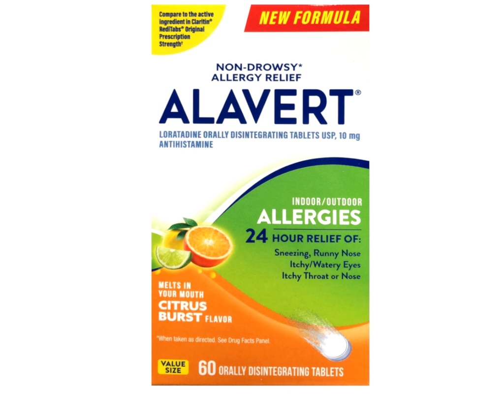 Alavert 24 tuntia suun kautta hajoavat tabletit Citrus Burst 60 tablettia