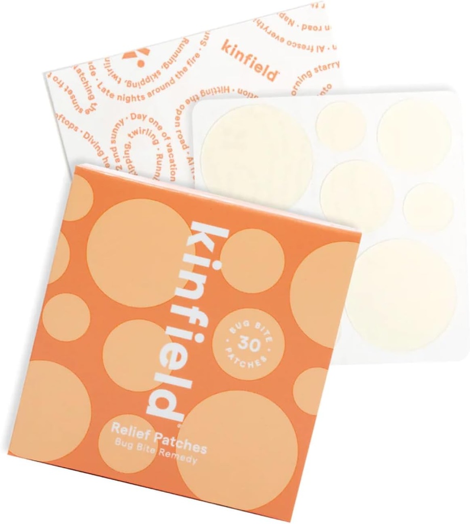 Kinfield Bug Bite Remedy Relief Patchs - Hydrocolloid Skin Soothers vastaan kutina ja irritaatio - Julma, ja Paraben vapaa - Vegaani pureman jälkeen hoito - 30 x Patchs
