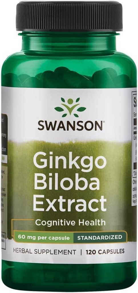 Swanson Ginkgo Biloba Extract 24% 60 Milligrammaa 120 kapselia