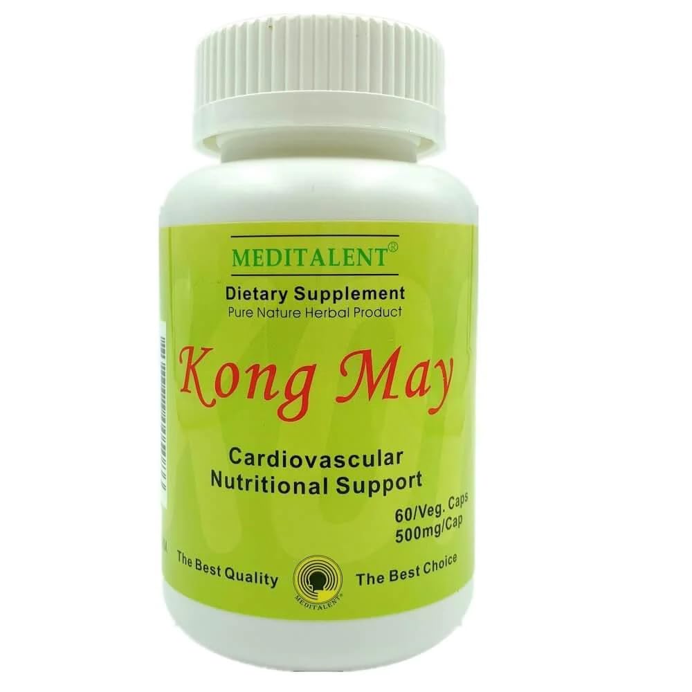 Kong May Herbal täydentää Red Yeast Rice, Natto Fermented Powder, Antrodia Sienet ... Kaikki luonnolliset kardiovaskulaariset tuki yleistä terveyttä ja hyvinvointia - 60 kapselia Meditalent