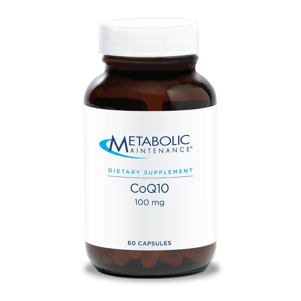 Metabolinen ylläpito CoQ10 kapselit - 100 mg CoenzymeQ10 C-vitamiini - antioksidantti, immuuni, energia + kardiovaskulaarinen tuki (60 kapselia)