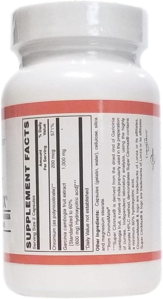 Super Citrimax, 1000 mg Garcinia Cambogia, 90 kapselia