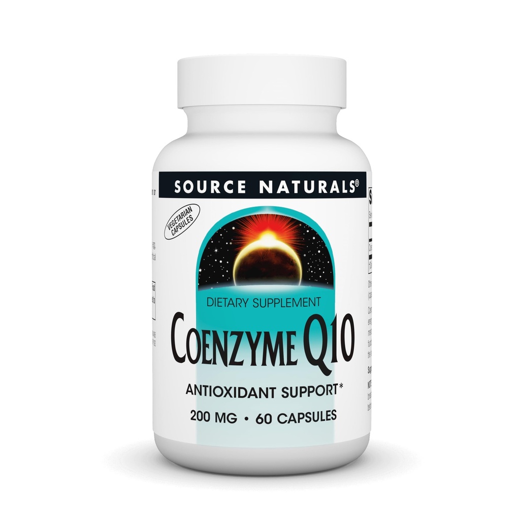 Source Naturals Coenzyme Q10 Antioksidantti Support 200 mg Heart, Brain, Immuniteetti, & Maksan tuki - 60 kasvissyöjän kapselit