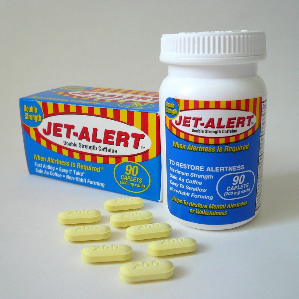 Jet Alert Double Strength Alertness Aid Caplets, 200 mg-90 Ct Value Packs (4)