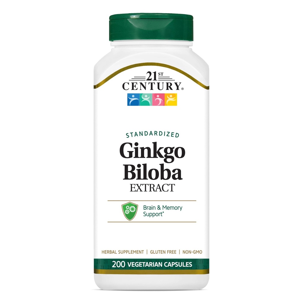21st Century Ginkgo Biloba Extract Veg-Capsules, 200 Count (21687)