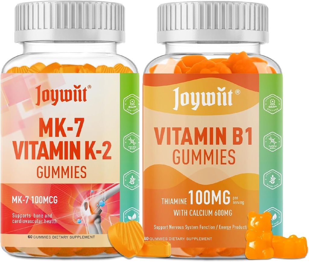 B1-vitamiini Gummies ja K2-vitamiini MK7 Gummies