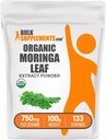 BulkSupplements.com Organic Moringa Extract Powder - Superfood Superfood Supplement, alkaen Moringa Oleifera - Vegan & Gluteeniton, 750mg per Serving, 100g (3.5 oz) (Pakkaus 1)