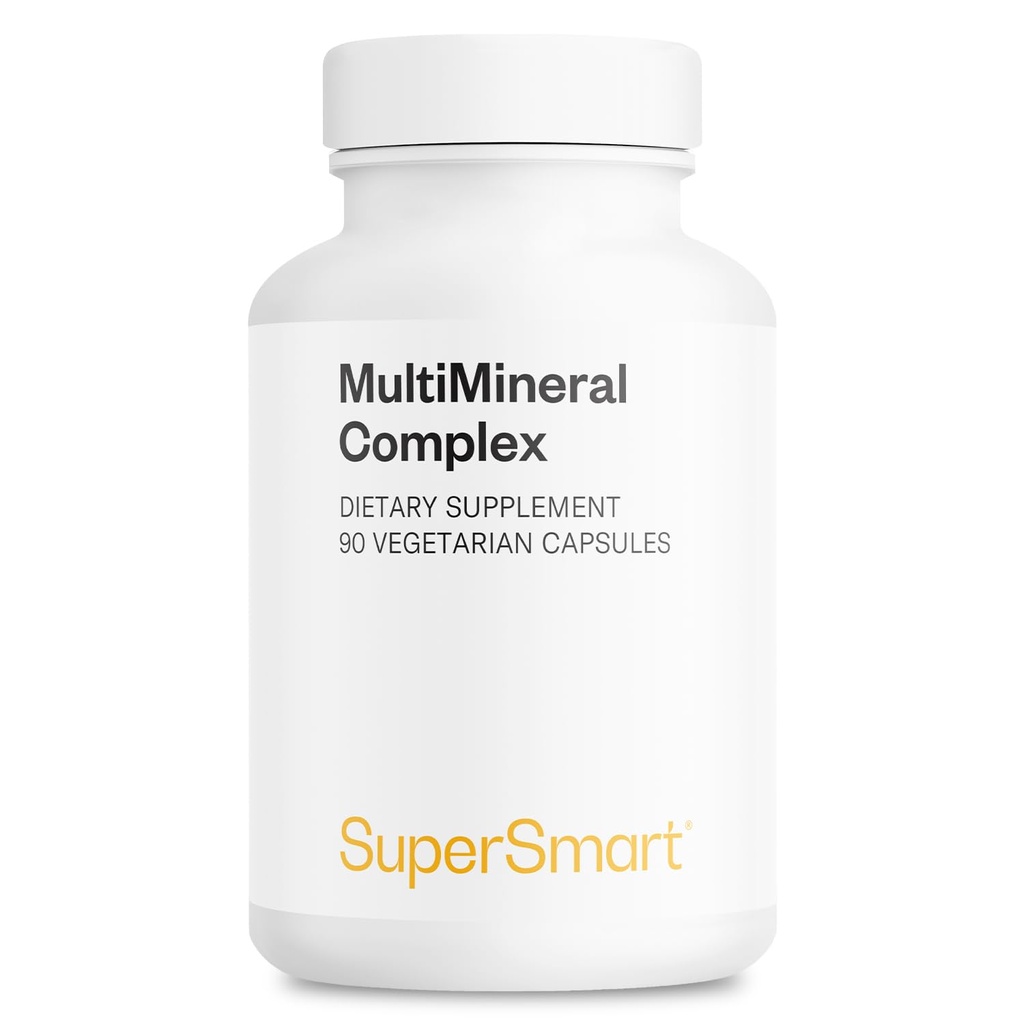 SuperSmart - Multimineral Complex Supplement (Full Spectrum) - med Magnesium, Zink, Boron, Calcium, Chromium, Selenium, jod, kalium | Non-GMO & Gluten Free - 90 Vegetariska kapslar