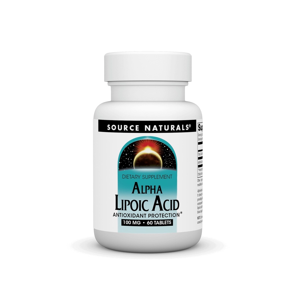Källa Naturals Alpha Lipoic Acid stöder hälsosam sockermetabolism, leverfunktion och energigenerering * -100 mg - 60 tabletter