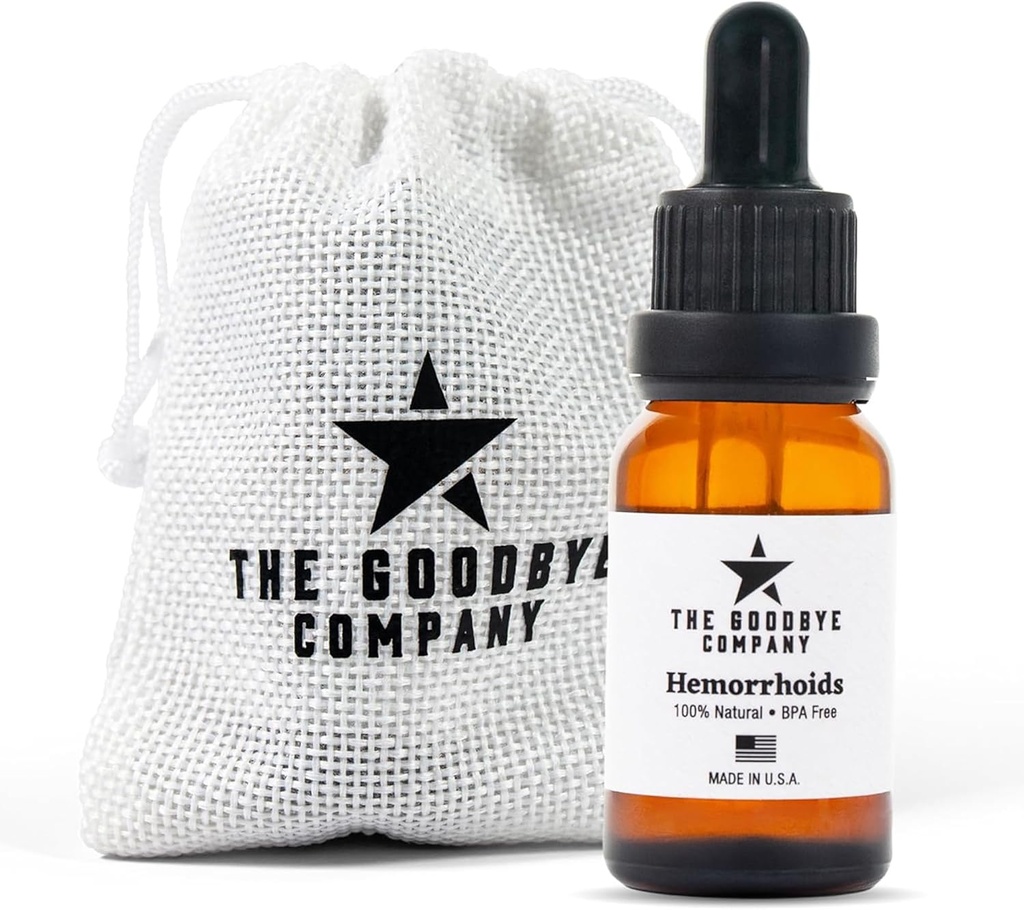 The Goodbye Company Organic Perrhoid Relief Serum - Natural Witch Hazel hoito kipu, kutina ja turvotus - sisäinen ulkoinen rauhoittava Formula - Vegan, USA Made, 15ml