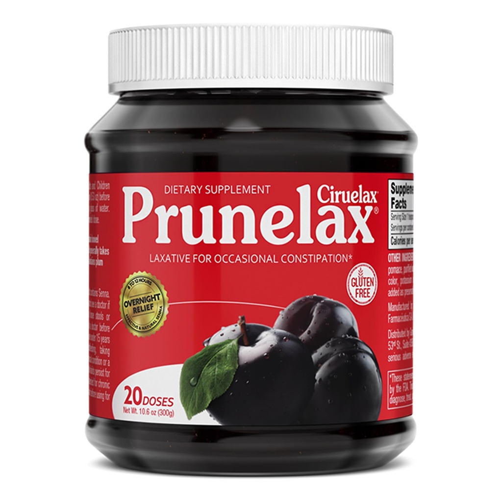 Prunelax / Ciruelax Regular Strength Laxative Jam - Gluten-Free Natural-Ingredient Laxative för Occasional Constipation - 10.6 Oz