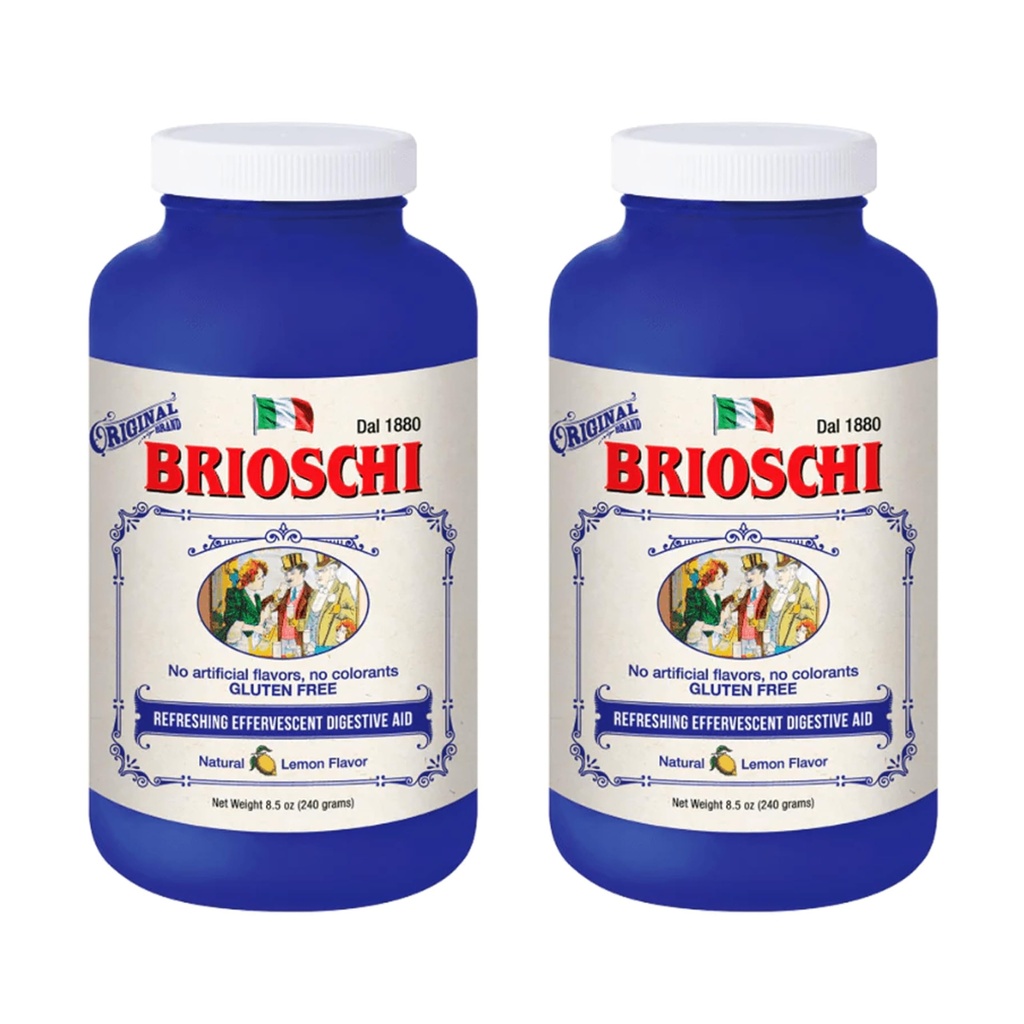 Brioschi italiensk citron smaksatt Effervescent Heartburn, Upset Stomach, Acid Indigestion, 8,5 oz flaska (Pack of 2)