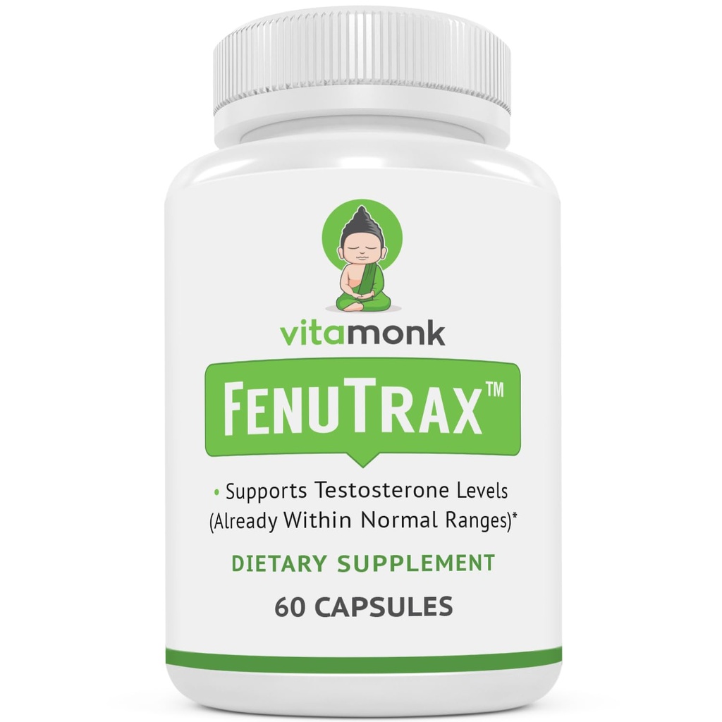VitaMonk FenuTraxTM Fenugreek Extract Powerful 50% Fenugreek Seed Extract Standardized för Fenuside - High Furostanol Glycoside och Saponin Innehåll När Jämfört med Testofen - 60 kapslar