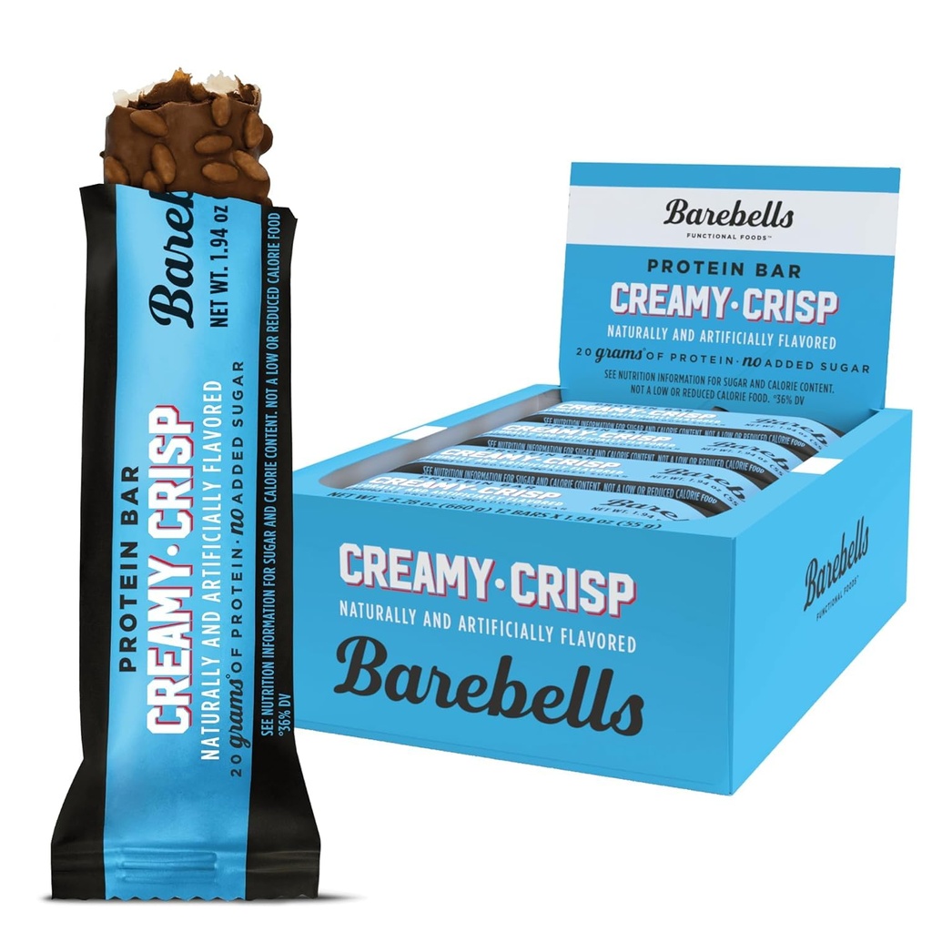 Barebells Protein Bars Kermainen Crisp - 12 Count, 20g Korkea proteiini herkkuja - suklaa Ravintola Bar 1g Yhteensä sokeria - On-The-Go Aamiainen tai Työn jälkeen Välipala