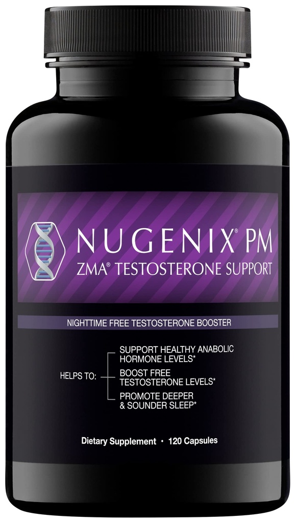 Nugenix PM ZMA - Nighttime Free Testosteroni Booster ja Sleep Support, 120