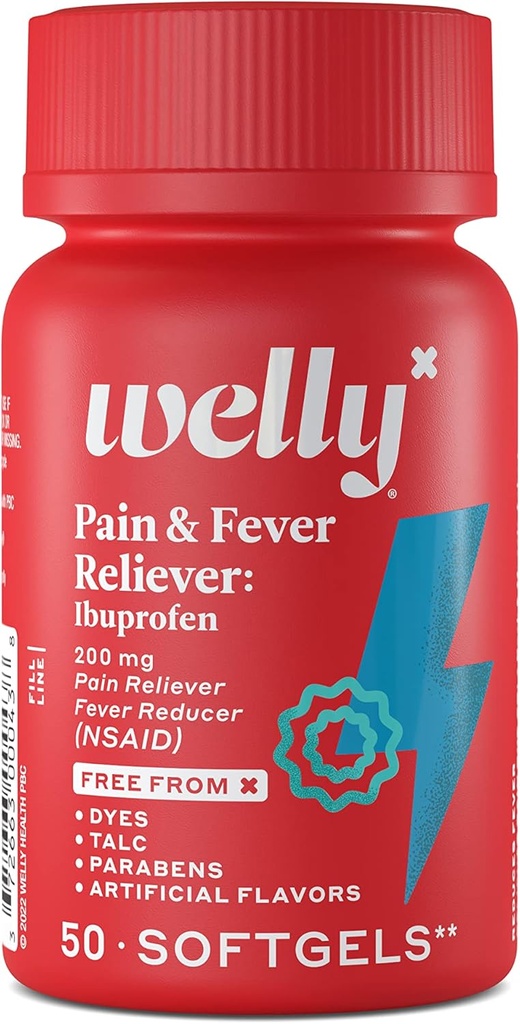 Welly Remedies | OTC Pain & Fever Reliever: Ibuprofen | Smärtlindring / Feberreducer | Medicin med beprövade aktiva ingredienser