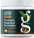 Gaia Yrtit Turmeric Supreme Extra Strength Gummies - Tukee turvotus helpotus auttaa säilyttämään aktiivisen elämäntapa - sitruunan Ginger Flavor - 120 Vegan Organic Gummies (40-päivä tarjonta)