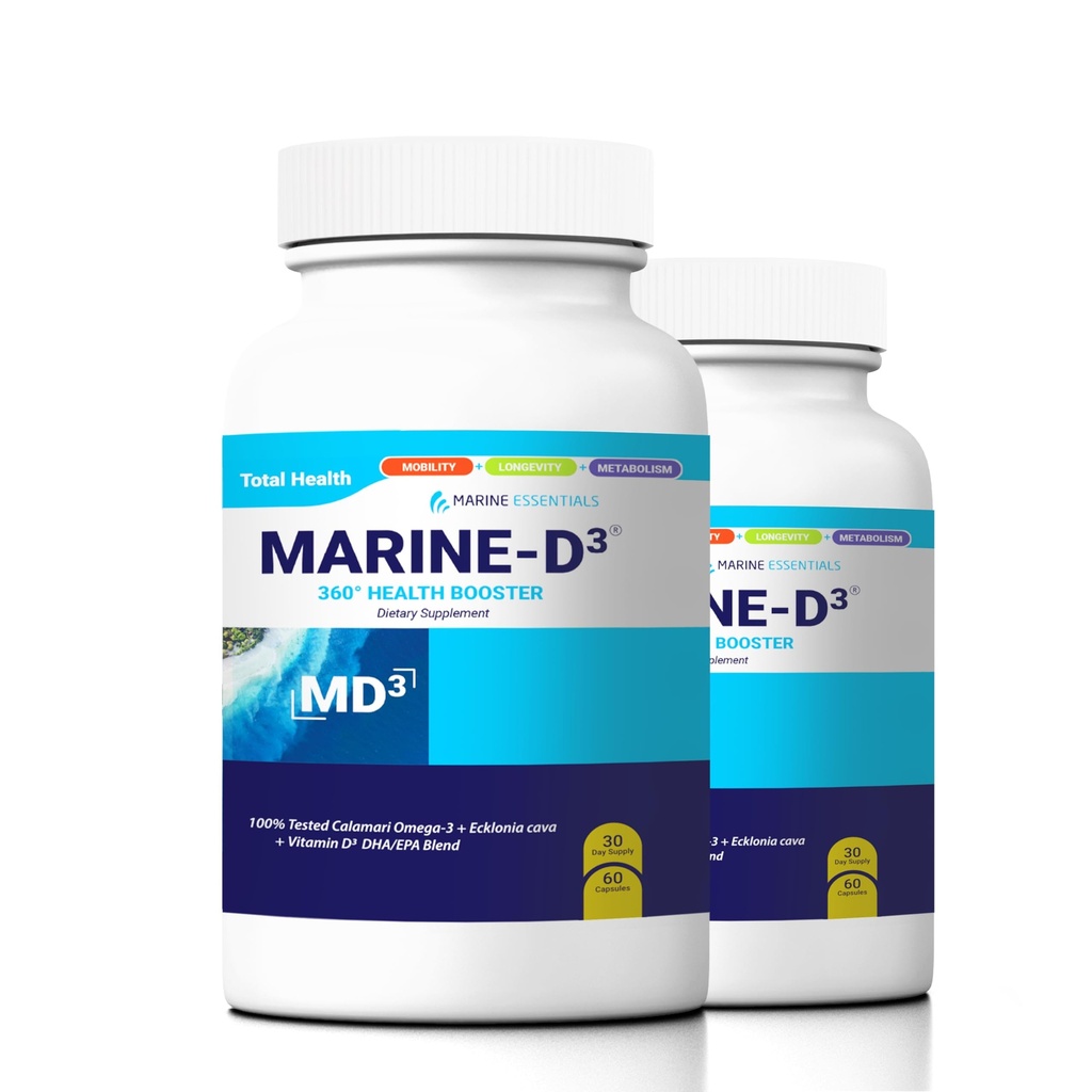 Marine Essentials- Marine D3 Omega 3 Calamari Ecklonia Cava DHA (2 pulloa - 120 kapselia)