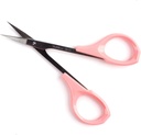 Kulmakarvaharja Sakset 4 tuumaa Kaareva pieni alus Lash sakset kulmakarvan silmäripsilaajennukset Ruostumaton teräs 1PC (Pink Curved)