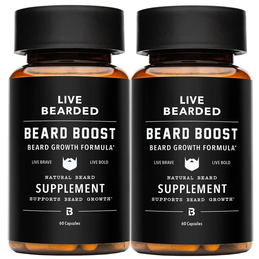 Live Parta Boost - Parta Kasvu Vitamiinit miehille Biotiini, Kollageeni, Silikaa, Fo-Ti Root - Kasvot hiusten kasvua miehille, Valmistettu Yhdysvalloissa ... 60 päivän toimitus