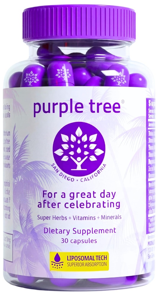 violetti puu Celebration Wellness vitamiineja ... Maksan tuki, nopea nesteytys, Body Replenisher... Dihydromyricetin DHM, Milk Thistle, Electrolytes, B-vitamiini, Willow Bark, Quercetin (30 pillereitä)