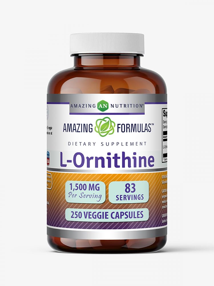 Hämmästyttävä Formula L-Ornithine Supplement ... 1500 Mg Per Serving... 250 Kasviskapselit...