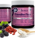 SUNBIOTICS Friendier Flora - lapset Prebiootti ja probioottijauhe täydentää 5 miljardia PMY 5 Probiootti kanta Good Gut Flora, Immuunijärjestelmä, & Balanced Microbiome - Berry, 2 Ounce