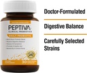 Peptiva Daily Probiootti, 25 miljardia PMY, monikantaprobiootit, Lactobacillus Acidophilus, Bifidobacterium, digestiivinen tukilisä - 30