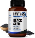 RAWYA Nutrition Black Seed Extract, Nigella Sativa, Black Cumin Seed Powder, 500 mg Jokainen, edistää hyvinvointia, joustavuutta ja Radiant iho, Halal, Vegan, Pure & Natural Supplement - 120 Vegan Kapselit